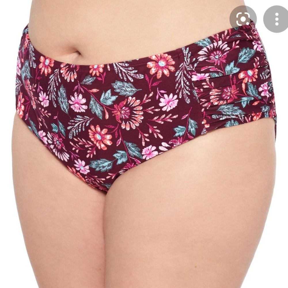 Hot Water Floral Shirred Bikini Bottoms